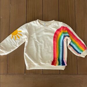 Girl’s Cream Rainbow Sweatshirt NEW